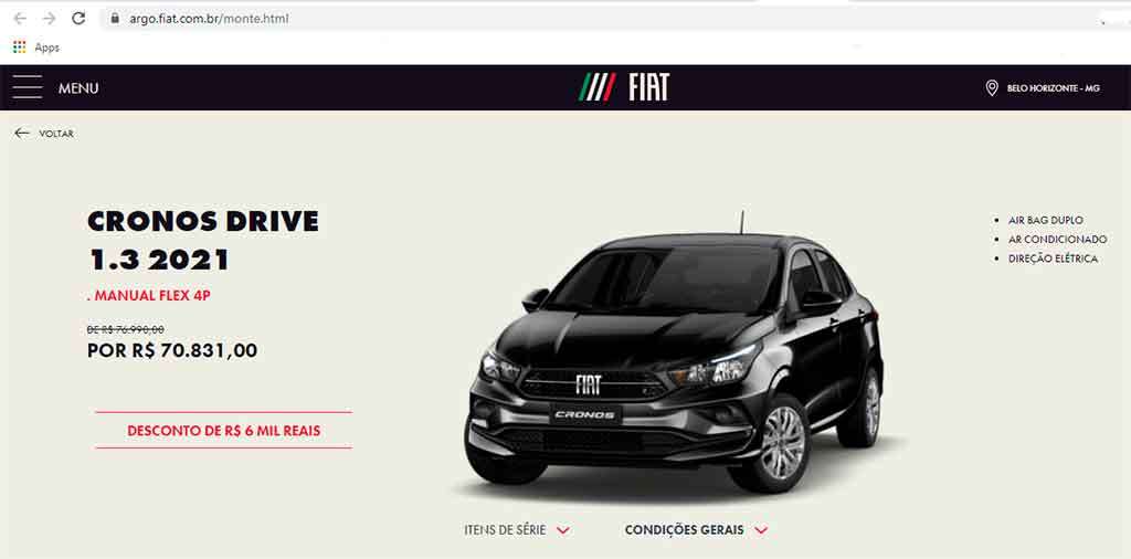 Carros na Web, Fiat Cronos Drive 1.3 2021